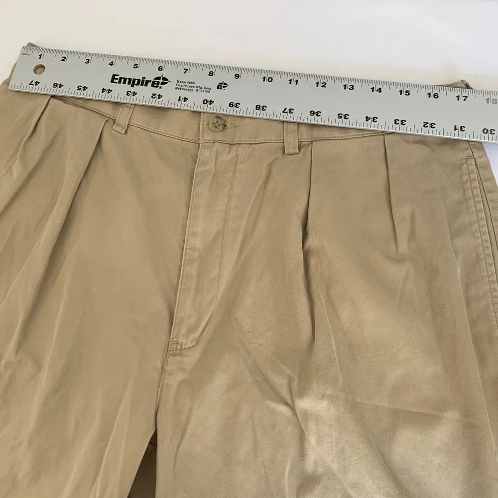 Polo Ralph Lauren Tyler Short Men‎ 36 Tan Khaki Pleated Chino Old Money Ivy
